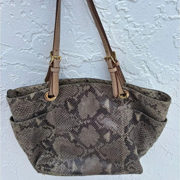 Michael Kors Brown Snake Print Tote Bag - Picture 8 of 12